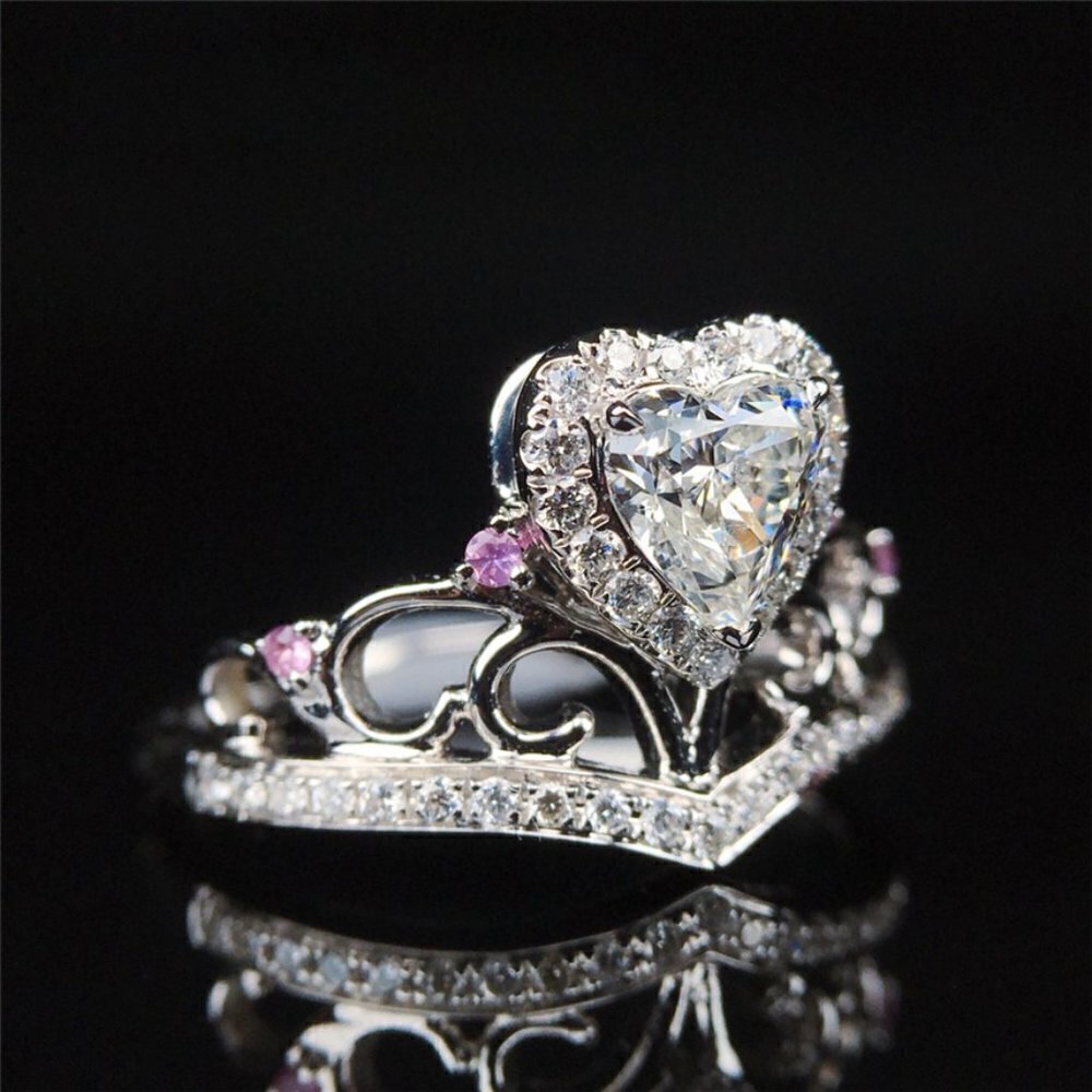 💥Prinecess Heart Shape Twisted Beautiful 925 Silver Plated  for WomenUNVN12160 - Picture 3 of 9